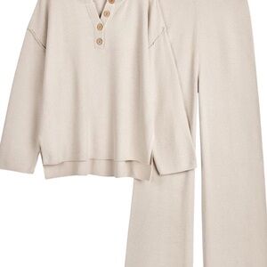 waffle-knit sweater set